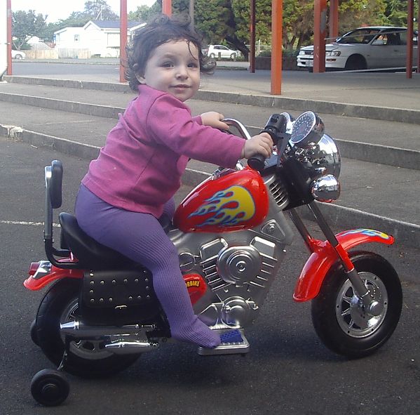 One-year-old biker